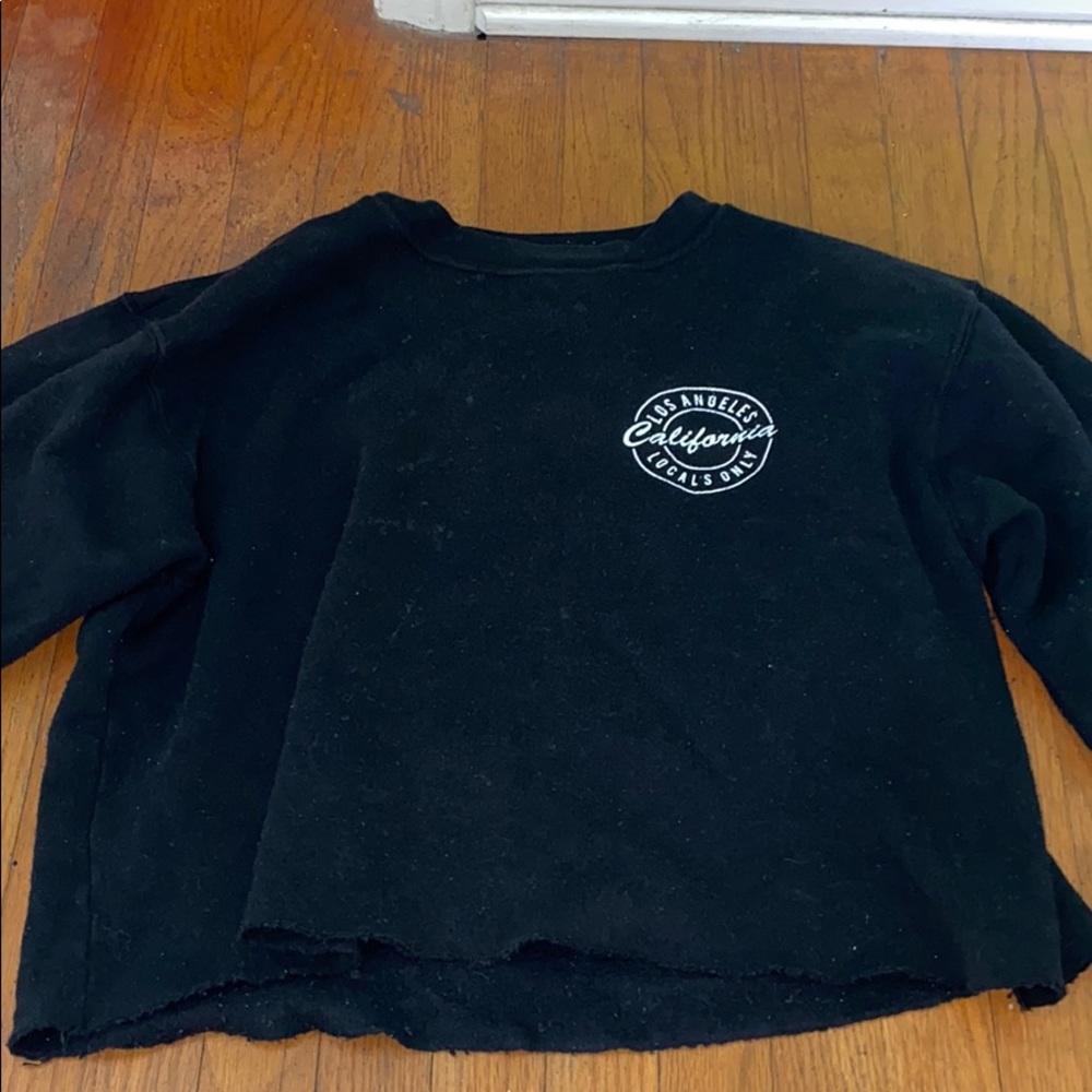 Black John Galt cropped sweatshirt
